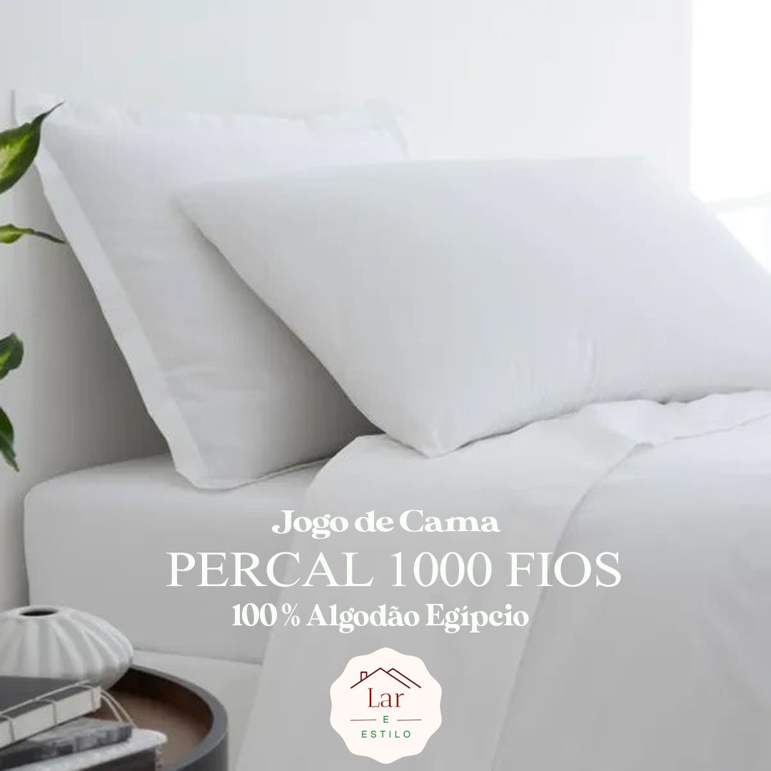 Incrível Jogo de Cama Percal 1000 Fios 4 Peças 100% Algodão Egípcio