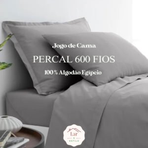 Jogo de Cama Percal Acetinado 600 Fios 100% Algodão Egípcio 3 peças