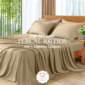 Jogo Cama Percal 400 Fios 100% Algodão Egipcio Casal 3 peças