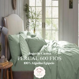 Jogo de Cama Percal Acetinado 600 Fios 100% Algodão Egípcio 4 Peças